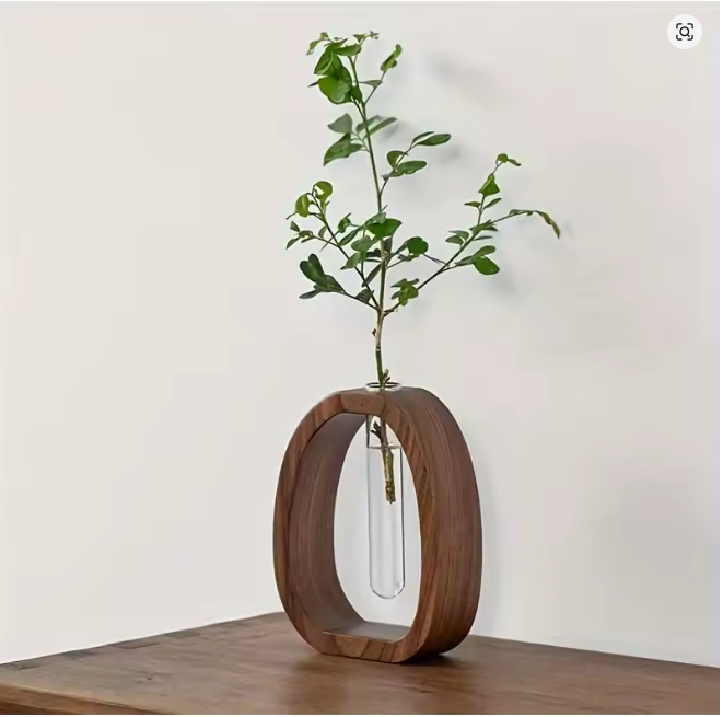 Maceta colgante decorativa de madera
