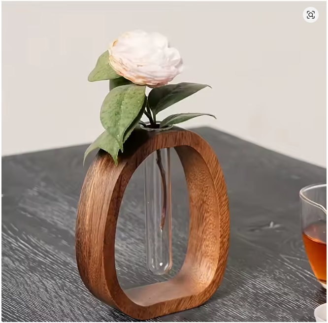 Maceta colgante decorativa de madera