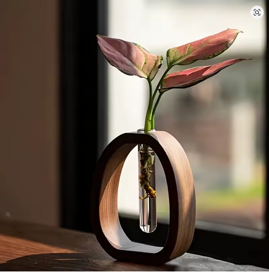 Maceta colgante decorativa de madera