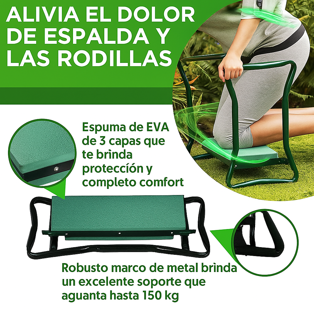 Rodillera y asiento plegable